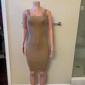 Tan Bodycon Dress. Size S. Great Fit & Stretch.